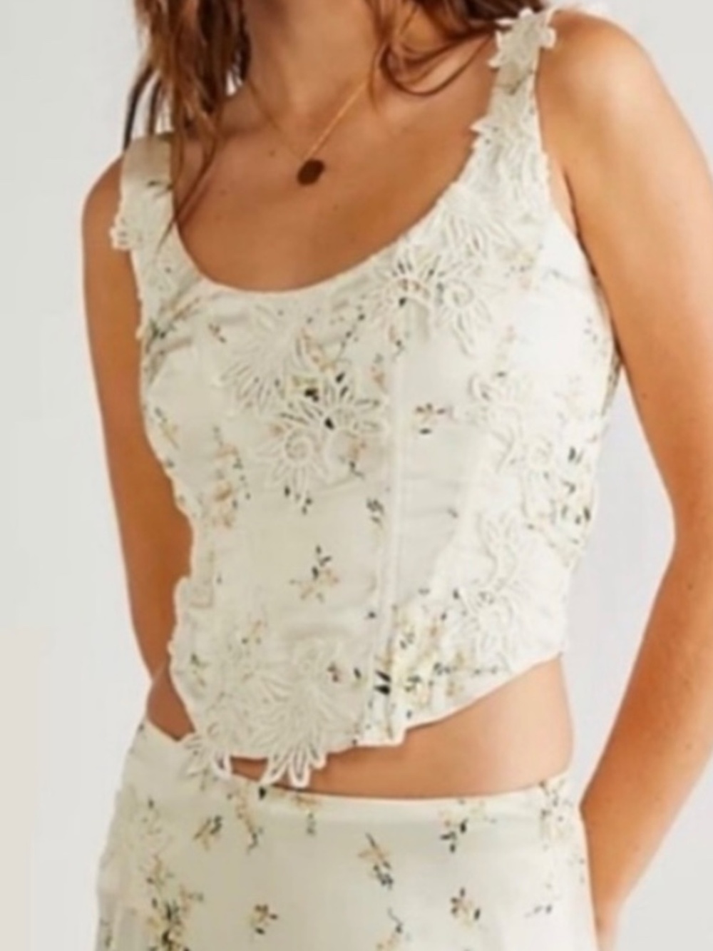 LoveShackFancy Mori Bustier Top Canary Yellow - Picture 2 of 8